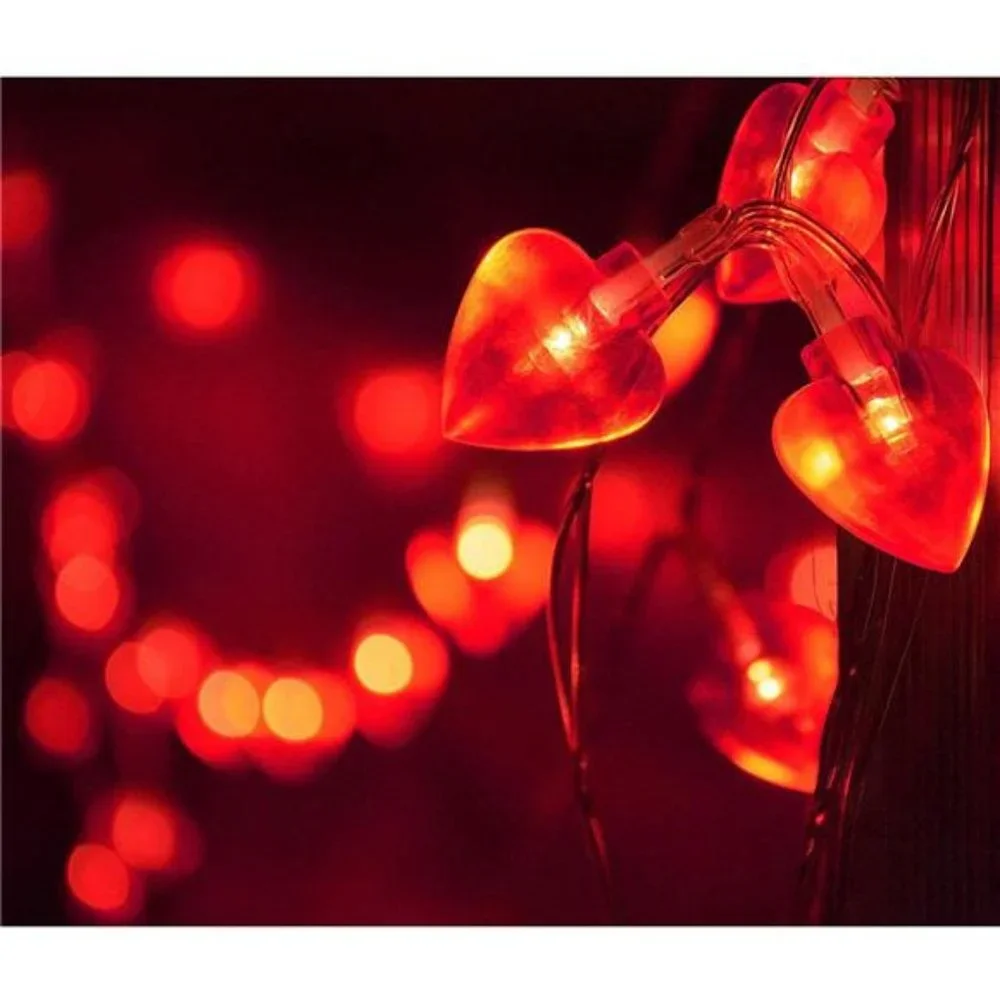 25ft 50LED  Heart Shaped Lights String for Valentines Day Decorations